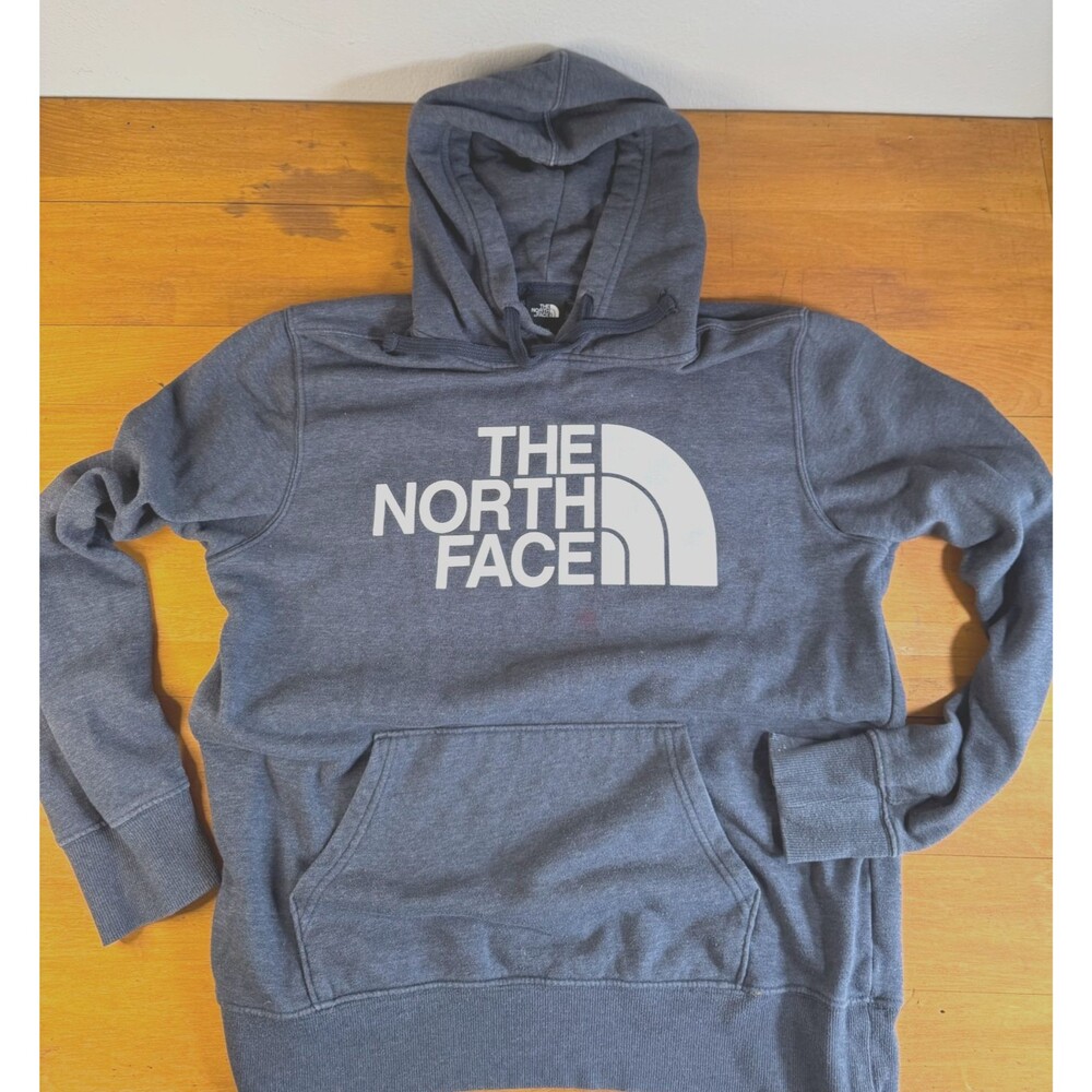 The North Face Hoodie Mens M Gray Sweatshirt Paint Stained Streetwear **FLAW